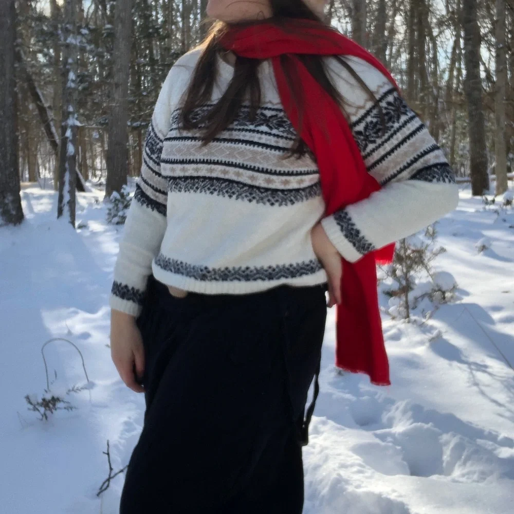 Croft and Barrow M White Soft Cabin Sweater circa Y2k - Picture 6 of 9